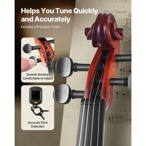 Set Violino per Adulti 1/2 con Custodia Rigida, Resina, Arco, Supporto Spalla, Ponticello e Accordatore - per Studenti e Principianti - Product Image 3