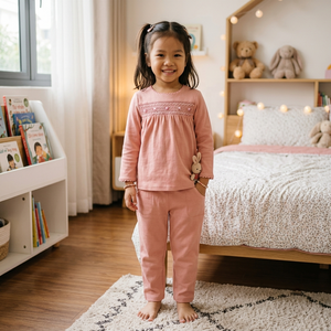 MITEXCO Baby Girls Short Sleeve Smocked <b>Romper</b> With Peter Pan Collar Hand Embroidery Cotton Sleepwear Spring Classic Style - Product Image 2