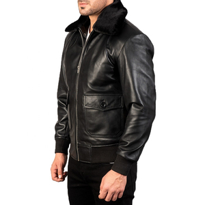 Chaquetas de invierno para hombre personalizadas de alta calidad, impermeables, de cuero con forro de piel de oveja, chaqueta personalizada para hombre. - Product Image 2