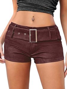Wholesale Women's Faux Leather Shorts High Waist Slim Fit PU Leather Hot Pants OEM ODM <b>Clothing</b> Factory Direct - Product Image 4
