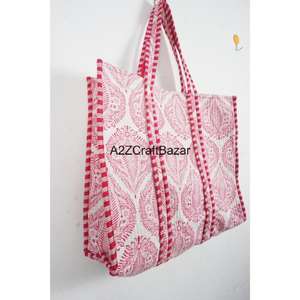 กระเป๋าโท้ทชายหาดลายทางผ้าฝ้ายสไตล์โบโฮขนาดใหญ่ พร้อมหูหิ้วยาวสำหรับผู้หญิง ใช้ได้ทุกวัน ช้อปปิ้ง หรือใช้ในงานแสดงสินค้า - Product Image 4