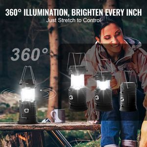 Set di 4 Lanterne LED Solari Ricaricabili USB per Campeggio, Pieghevoli e Portatili, Luce Duratura per Uso Esterno - Product Image 3