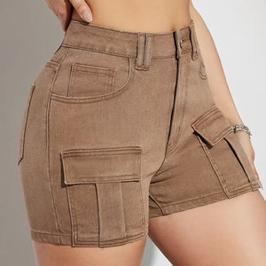 OEM Women Denim Shorts Mid Waist Regular Fit Casual Breathable Comfort Custom Logo &Design Print Manufacturer Pakistan - Product Image 3