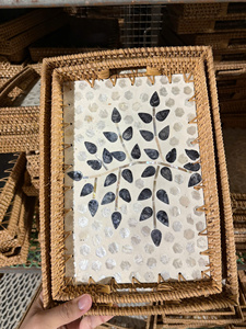 Modern Home Decor High Quality <b>Plastic</b> Rattan Fruit Storage <b>Basket</b> with Serving Tray for Wedding and Kitchen Use - Product Image 5