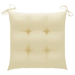 Ensemble de 4 chaises de jardin blanc crème avec coussins confortables - Product Image 4