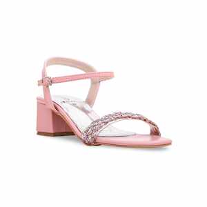 Sandale à talon rose FN5829 avec motif fantaisie - Product Image 2