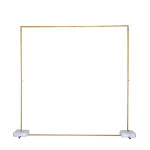 Arco Nuziale in Ferro Battuto Dorato 200*50*200cm con Parte Superiore Piatta e Borsa d'Acqua a Forma di Cornice - Product Image 4