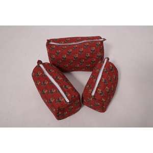 กระเป๋าแต่งหน้าผ้าฝ้ายพิมพ์ลายดอกไม้, กระเป๋าใส่เครื่องสำอางสำหรับผู้หญิง, กระเป๋าใส่อุปกรณ์อาบน้ำแบบมีซิปสำหรับเดินทาง, ออแกไนเซอร์สำหรับใช้ในชีวิตประจำวัน - Product Image 5