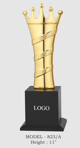 Metal Gold Plated Crown <b>Trophy</b> 11 Inch Engraved Wooden Black <b>Base</b> Eco-Friendly UV Printed Customizable Sports <b>Trophy</b> Model 823 - Product Image 4