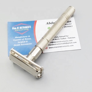 Afeitadora de seguridad manual de acero inoxidable para hombre, afeitadora de doble filo sostenible - Product Image 1