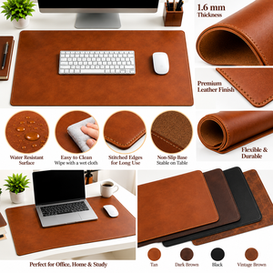 Alfombrilla de Escritorio de Cuero en Color Bronceado con Grosor de 1.6 mm y Opción de Logotipo Personalizado para Cubrir Teclado y Ratón, Suministro al por Mayor - Product Image 5
