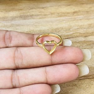 Latest High Demand Heart <b>Ring</b> Boho Brass <b>Rings</b> For Women 18k Gold Plated Cutout <b>Dainty</b> Minimalist Jewelry Wholesale/OEM/ODM - Product Image 2