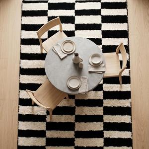 Alfombra Moderna a Cuadros Blancos y Negros, Alfombra Geométrica con Diseño de Cuadros, Hecha a Mano, para Decoración de Sala de Estar y Dormitorio - Product Image 2