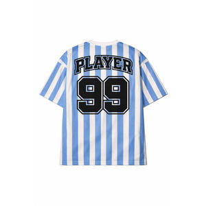 Camiseta Deportiva de Malla a Rayas que Absorbe la Humedad, Camiseta de Fútbol Americano OEM al por Mayor, Personalización con Nombre del Jugador, Producción de Marca Privada - Product Image 4