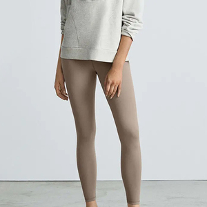 Leggings de sport pour femme, taille haute, longueur cheville, tricotés, avec coutures, en Spandex/Nylon, anti-bactériens, pour le remodelage corporel et la silhouette affinée - Product Image 3