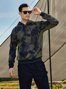 Sudadera con Capucha de Forro Polar para Hombre, Estilo Camuflaje, a la Moda, Venta al por Mayor, Informal, para Exteriores - Product Image 4