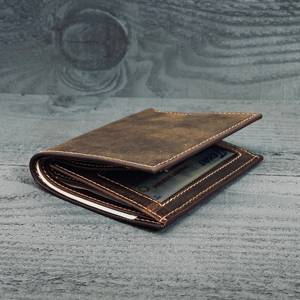 Customized Men's Genuine Leather Trifold Wallet RFID Blocking Soft Cowhide Credit Card <b>ID</b> <b>Holder</b> OEM Factory NTW-0060 - Product Image 5