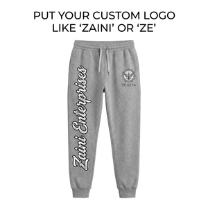 Pantalones Deportivos Personalizados para Hombre, 320 GSM, Algodón y Poliéster, Felpa Gris Jaspeado, Pantalones Deportivos Premium con Logotipo Estampado, OEM ODM - Product Image 1