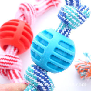 Offre Spéciale – Jouet pour animaux de compagnie en 5 couleurs, balle en caoutchouc souple et durable avec corde, jouet à mâcher pour le nettoyage des dents, jouet interactif pour chiens - Product Image 3