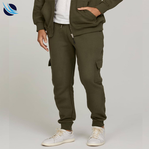 Pantalon cargo décontracté pour homme, taille mi-haute, en coton biologique, tissu molletonné, lavage coloré, écoresponsable - Product Image 5