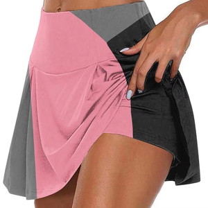Women's Natural Waist <b>Asymmetrical</b> Mini Skirt Plain Dyed Ruffles Vintage Style Autumn Woven Knitting Polyester Sporty Pocket - Product Image 2