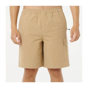 Shorts de bain pour hommes, écologiques, couleur unie, avec cordon de serrage à la taille et poches latérales, séchage rapide, décontractés, taille haute, style Bermuda - Product Image 5