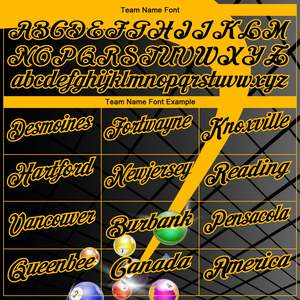 Maillot de baseball personnalisé sublimé pour homme, motif billes de billard noir et jaune, anti-humidité, manches courtes, col rabattable - Product Image 4