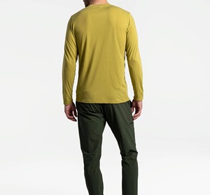 เสื้อยืดแขนยาวผู้ชาย ผ้าฝ้าย 100% คอโอ ทรงปกติ สีพื้น ระบายอากาศได้ดี เสื้อยืดลำลองสำหรับผู้ชาย - Product Image 6