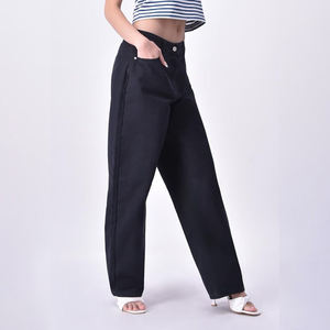 Jean en denim ample à taille mi-haute et fermeture boutonnée pour femme GHULAM GOODS SPORTS 100% Coton Style Vintage Streetwear Tendance - Product Image 2