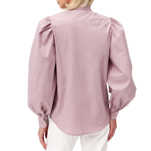 Blusa Elegante para Mujer con Mangas Fruncidas y Cuello con Botones, Top Informal de Moda, Tela de Chifón, Corte Regular, Antibolitas y Transpirable - Product Image 4