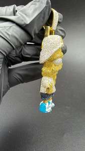 Colgante de Lujo Unisex de Plata 925 con Moissanita Multicolor y Personajes de Dibujos Animados 3D, Estilo Hip Hop, Joyería Iced para Fiesta, Bling de Rapero - Product Image 2