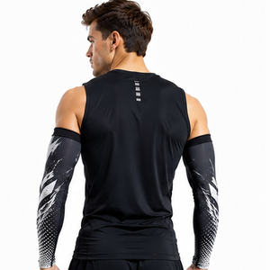 Mangas de compresión deportivas para hombre, personalizadas, para fitness, entrenamiento, running, ciclismo, transpirables, elásticas, de soporte y protección. - Product Image 4