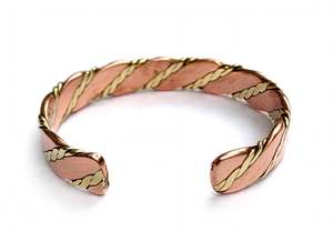 Brazalete de Cobre Trenzado, Brazalete Abierto Hecho a Mano con Logotipo Personalizado en Relieve, Joyería de Moda, Regalo - Product Image 2