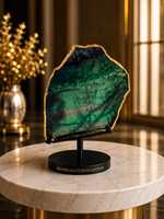 Fluorite Naturelle Multi-Colorée Non Façonnée, Plaquette Électroplaquée, Cristal Poli, Spécimen Minéral, Pierre Précieuse Décorative, Décoration d'Intérieur, Cadeau
