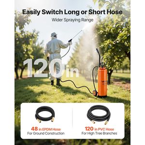 Pulverizador de Concreto Industrial de Acero Inoxidable de 4.5 Galones de Gran Capacidad con Mango Ergonómico y Carro Desmontable, Máquina Pulverizadora de Mortero de 48 Pulgadas - Product Image 6