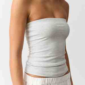 Débardeur bandeau long sans bretelles en coton 100% extensible pour femme, avec logo personnalisé, sans rembourrage, idéal pour le sport - Product Image 3