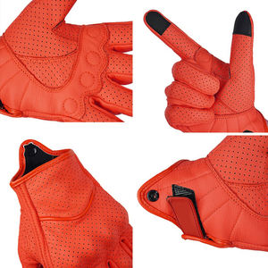Guantes de Motocicleta de Cuero con Pantalla Táctil para Todas las Estaciones, Protección Completa para los Dedos, Logotipo Personalizado, Antideslizantes, para Motocross, Carreras - Product Image 5