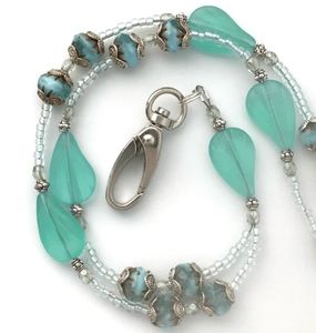 Handmade Floral Embroidered Beaded <b>Lanyard</b> Ethnic <b>Key</b> Holder with Premium Bead Design - Product Image 2