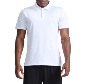 Polo de Manga Corta Blanco para Hombre, Algodón Oxford, Casual, Transpirable, Corte Regular, Diseño con Botones, Color Sólido, Estilo Tejido - Product Image 3
