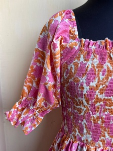 Robe imprimée à la main, tuniques indiennes, longue robe en coton indien, robe en coton indien à col carré, robe longue maxi à imprimé floral - Product Image 5