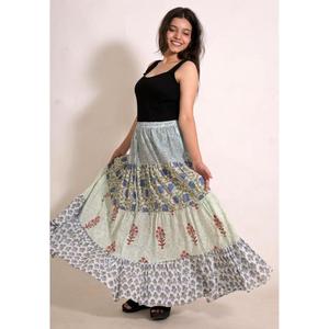 Indian Handmade Cotton <b>Patchwork</b> <b>Skirt</b> Boho Flared Maxi <b>Skirt</b> Beach Vacation Clothing - Product Image 2