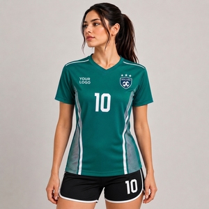 Camiseta de Fútbol de Manga Corta con Cuello en V, Estampada y Transpirable, de Alta Calidad Personalizada para Adultos y Mujeres - Product Image 1