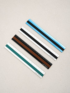 GANRAKU <b>Industrial</b> Hybrid Aluminum Leather Surface Premium Metal Measuring Ruler 15cm Japanese Minimalist <b>Desk</b> Office Ruler - Product Image 5