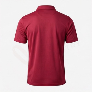 Polo Rojo de Manga Corta para Hombre, Tejido, Sólido, Casual, Corte Regular, Diseño con Botones - Product Image 2