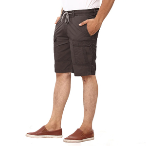 Shorts Bermuda pour hommes, couleur unie, taille élastique, vêtements décontractés, séchage rapide, tissu Oxford, design avec poches - Product Image 2