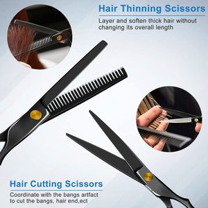 Ciseaux à effiler les cheveux en acier inoxydable, pour droitiers, légers, outil professionnel pour barbier et salon - Product Image 4