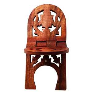 Soporte de Madera para el Corán Intrincadamente Tallado, Plegable, con Diseño Floral Geométrico Simétrico, Estilo Tradicional Han - Product Image 6