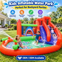 Château Gonflable Aquatique avec Piscine et Toboggan pour Enfants, Château Gonflable Aquatique Extérieur pour Tout-Petits