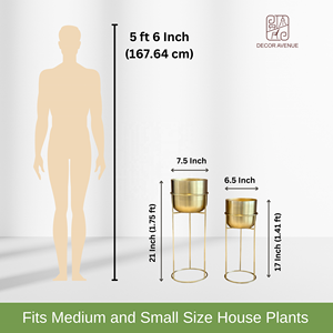 Jardinières décoratives en métal de luxe modernes avec support couleur or pour bureau à domicile jardin salon chambre cuisine utilisation - Product Image 4