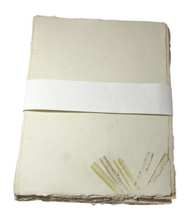 Papiers de tête de lettre A4 à bords festonnés (bords naturels) avec empreintes de feuilles fraîches, ensemble de papeterie pour le coin droit - Product Image 1